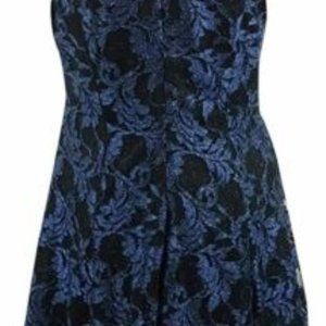 Nightway Womens Glitter Lace Cocktail Dress Navy 4